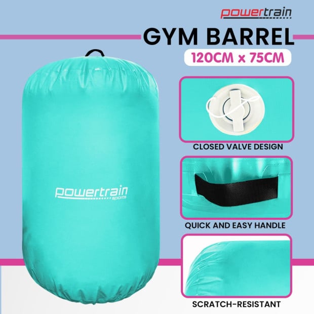 Inflatable Gymnastics Air Barrel Exercise Roller 120cm x 75cm - Green Image 8