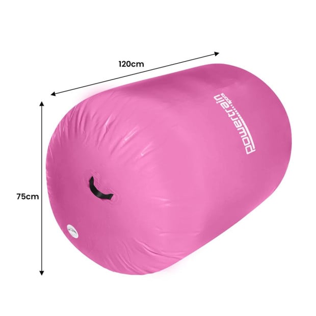 Inflatable Gymnastics Air Barrel Exercise Roller 120cm x 75cm - Pink Image 3