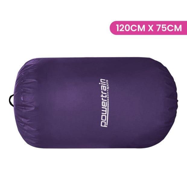 Inflatable Air Exercise Roller Gymnastics Gym Barrel 120 x 75cm Purple Image 2