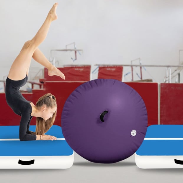 Inflatable Air Exercise Roller Gymnastics Gym Barrel 120 x 75cm Purple Image 7
