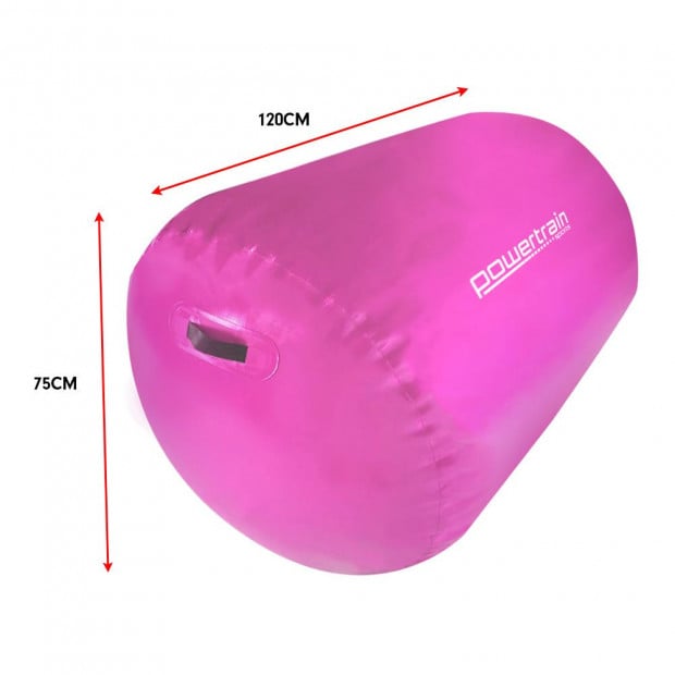 Inflatable Gymnastics Air Barrel Exercise Roller 120cm x 75cm - Pink Image 7