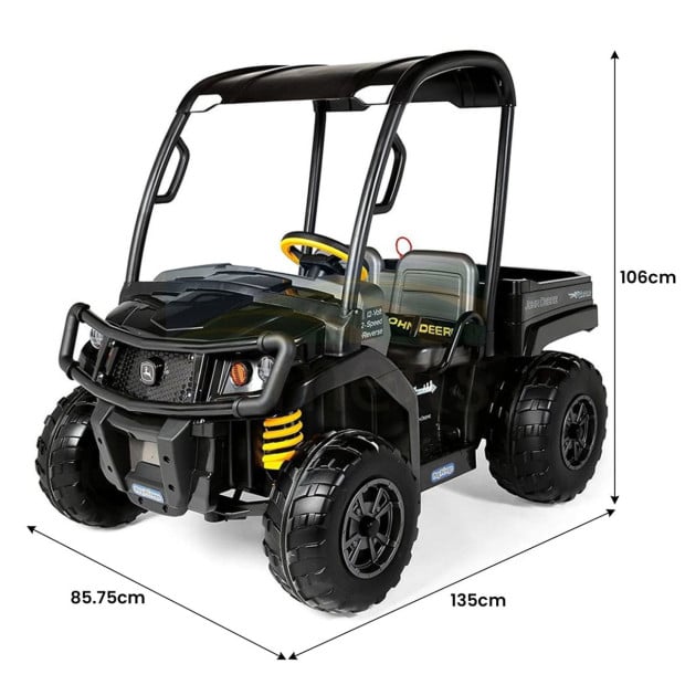 John Deere Midnight Black Gator XUV Kids Ride On Car Dual Seat 12V Battery Image 7