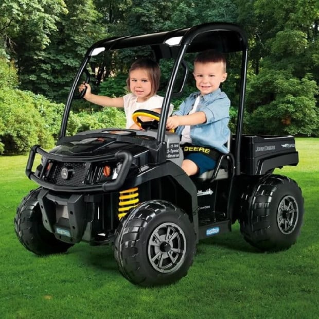 John Deere Midnight Black Gator XUV Kids Ride On Car Dual Seat 12V Battery Image 2