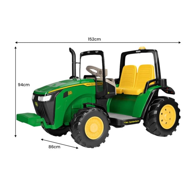 John Deere Dual Force Tractor Battery Operated 2-Seater Ride On Image 2