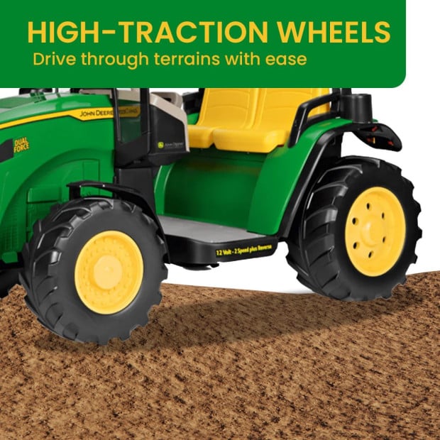 John Deere Dual Force Tractor Battery Operated 2-Seater Ride On Image 8