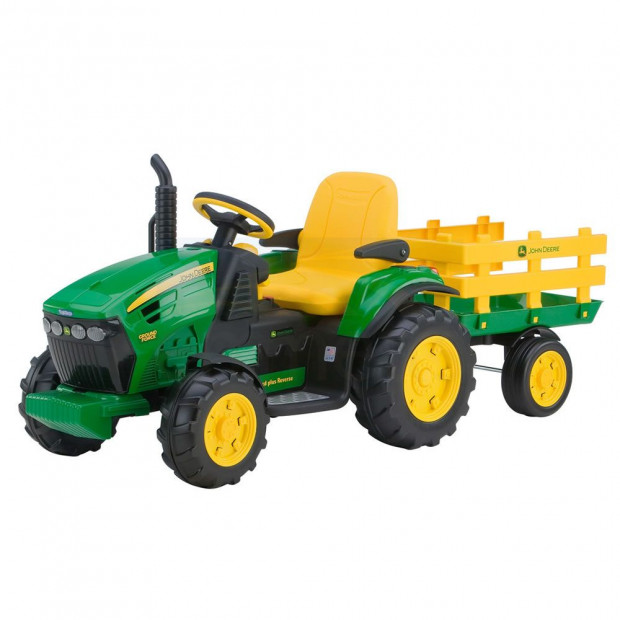 John Deere Kids Ride On 12V Ground Force Tractor with Trailer Image 8