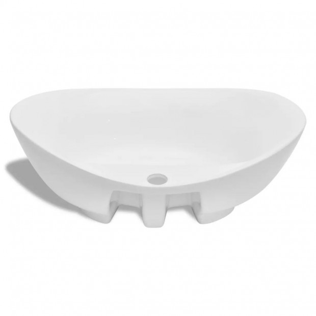 Luxury Ceramic Basin Oval with Overflow and Faucet Hole Image 5