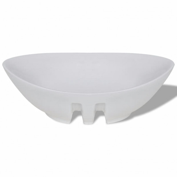Luxury Ceramic Basin Oval with Overflow 59 x 38.5 cm Image 5