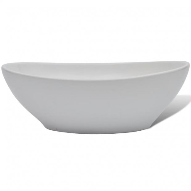 Luxury Ceramic Basin Oval-shaped Sink White 40 x 33 cm Image 5