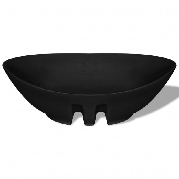 Black Luxury Ceramic Basin Oval with Overflow 59 x 38.5 cm Image 6