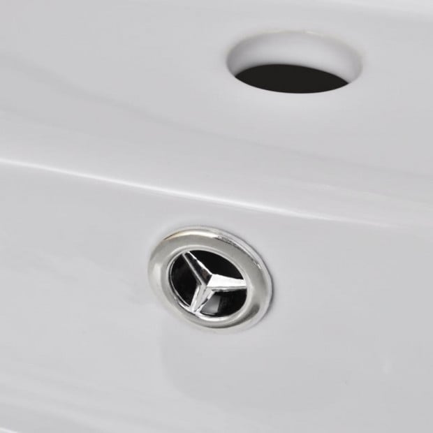 Ceramic Basin Square with Overflow and Faucet Hole 41 x 41 cm Image 7