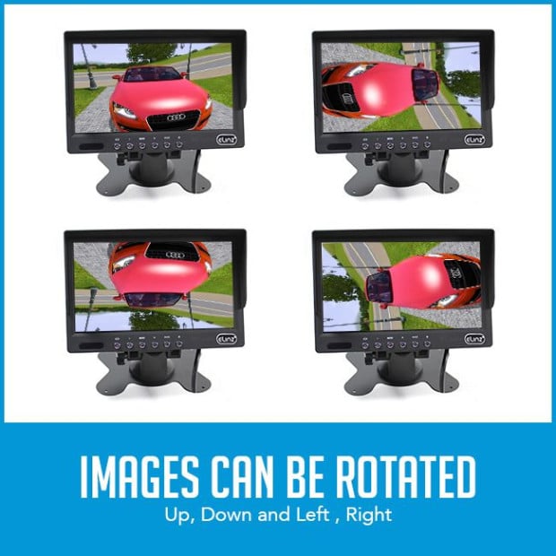 7in HD Monitor 4pin System CCD Reversing Camera Kit Cable Mic 12V 24V Image 3
