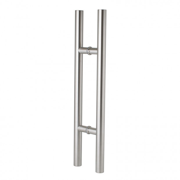 600mm Entrance Door Handle Pull Set Round Stainless Steel