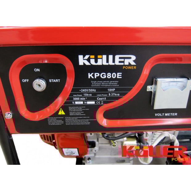 KULLER 18HP 7500W Rated Single-Phase Petrol Backup Generator Image 2