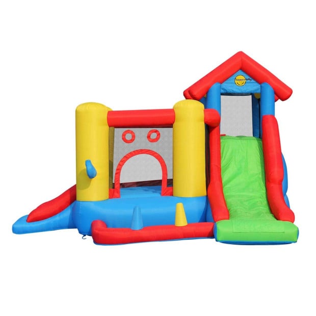 Happy Hop 7-in-1 Inflatable Bounce Jumping Castle Playhouse with Slide Image 3