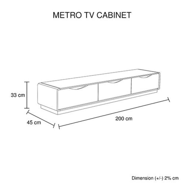 TV Cabinet 3 Storage Drawers Assembled Entertainment Unit Black White Image 6