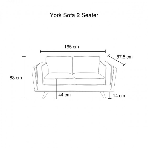 York Sofa 2 Seater Beige Image 6