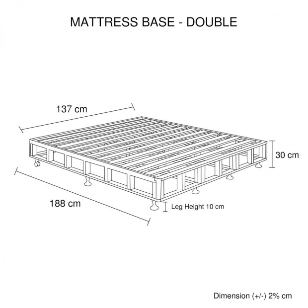 Mattress Base Double Size Black Image 8