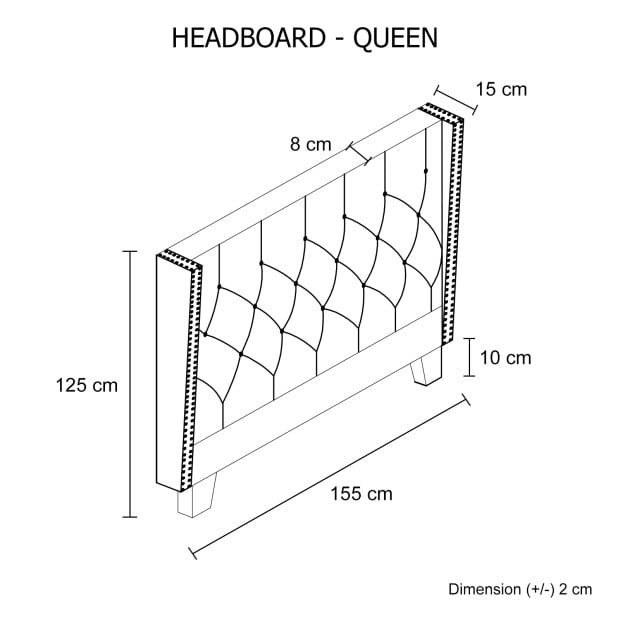 Milano Queen Charcoal Headboard Image 6
