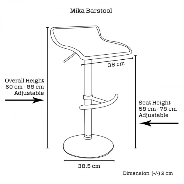 Upholstered In finest PVC 2x Mika Barstool Black Image 7