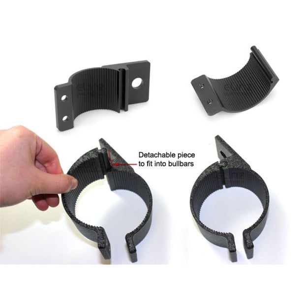 76-81mm Pair Bullbar Mounting Bracket Clamp LED Light Bar Black Image 3