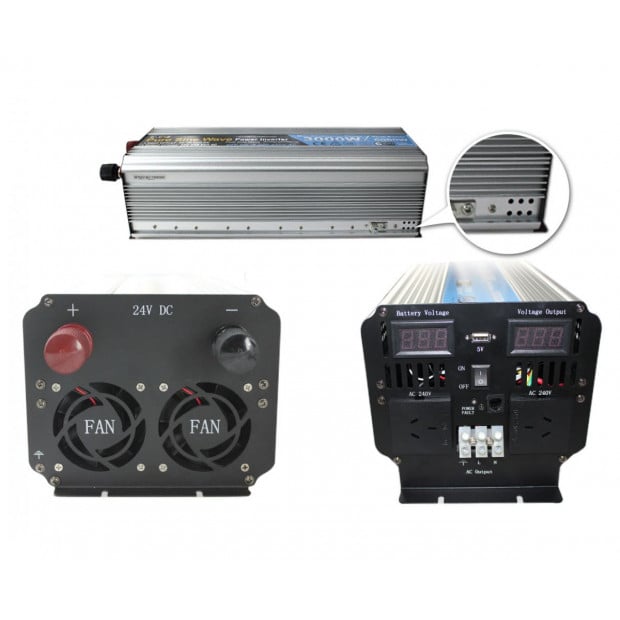 Pure Sine Wave Power Inverter 3000w/6000w 24v-240v Remote Control Image 2