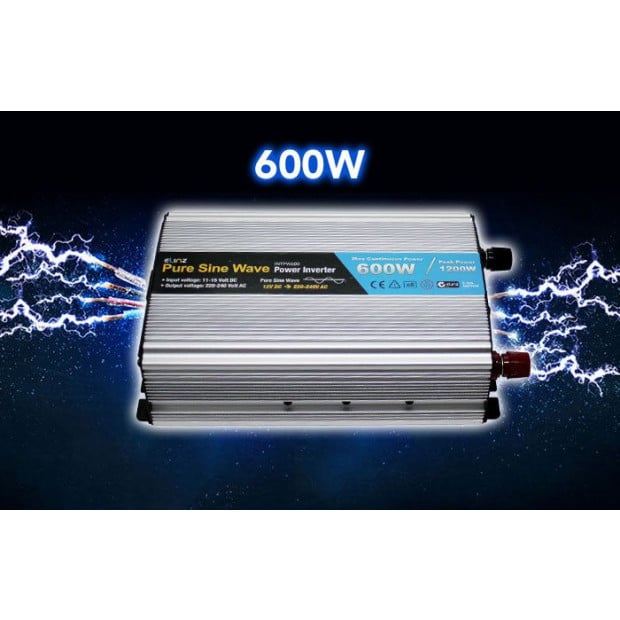 Elinz 600w/1200w Pure Sine Wave Power Inverter 12v-240v Aus Image 5