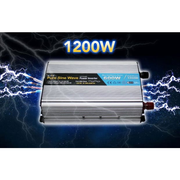 Elinz 600w/1200w Pure Sine Wave Power Inverter 12v-240v Aus Image 6