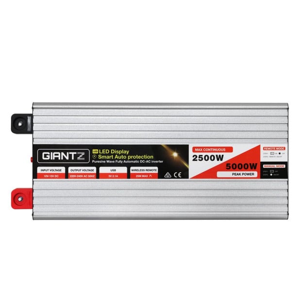Power Inverter 12V To 240v 2500w/5000w Pure Sine Wave Camping Car Boat Image 3