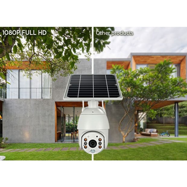 Elinz Wireless Solar Security Wifi Ip 1080p Ptz Outdoor Camera Cctv Image 2
