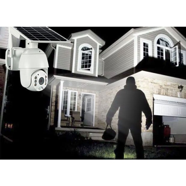 Elinz Wireless Solar Security Wifi Ip 1080p Ptz Outdoor Camera Cctv Image 7
