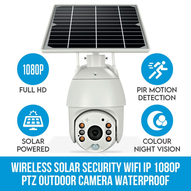 Wireless Solar Security Wifi Camera CCTV Waterproof Built-in Battery Image 2