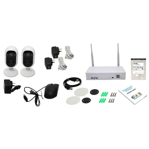 Elinz 4ch Wireless Wire-free Home Battery Security 1080p Hd Wifi Image 7
