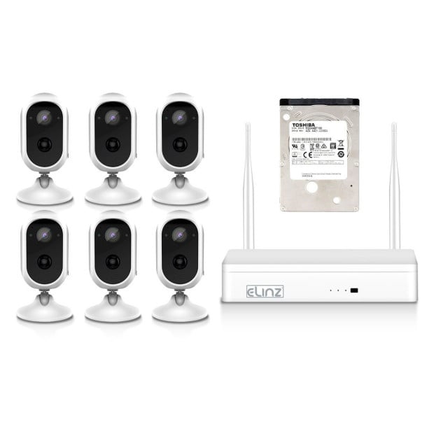 Wireless Security HD Wifi 6x Cameras CCTV System 8ch NVR 1TB HDD