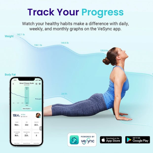 Etekcity Smart Wifi Scale For Body Weight - Black Image 4