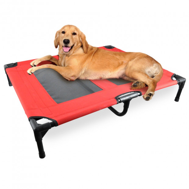 Heavy Duty Pet Dog Bed Trampoline Hammock Canvas Cat Puppy Cover Red S