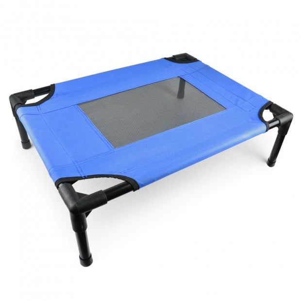 Heavy Duty Pet Dog Bed Trampoline Hammock Canvas Cat Cover Blue L