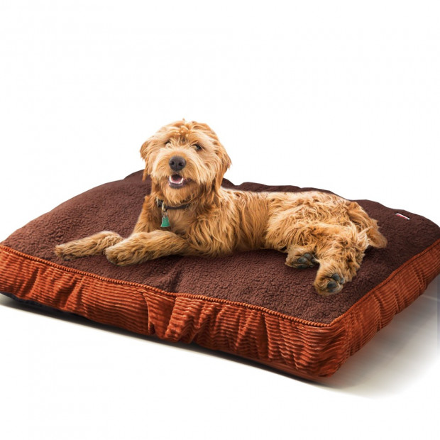 Washable Soft Pet Bed Mattress Cushion Brown M-size
