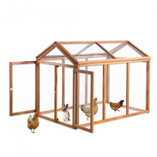 Rabbit Hutch Chicken Coop With Double Run