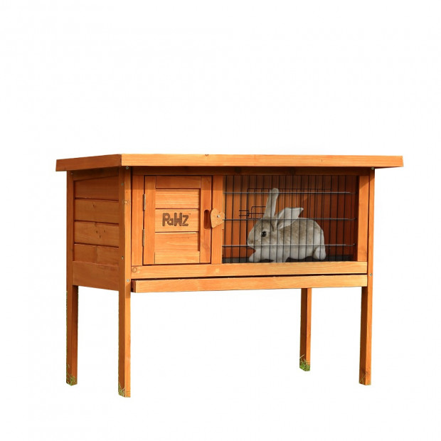 Slide-out Wooden Rabbit Hutch Chicken Coop Guinea Pig Cage