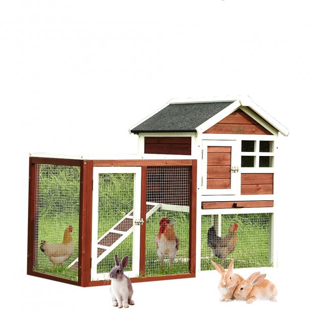 Wooden Large Chicken Coop Rabbit Hutch Hen House With Run