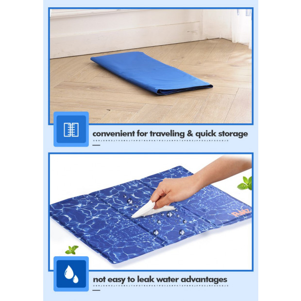 Reversible Cooling Mat-100x 60cm-Wave Pattern Image 6