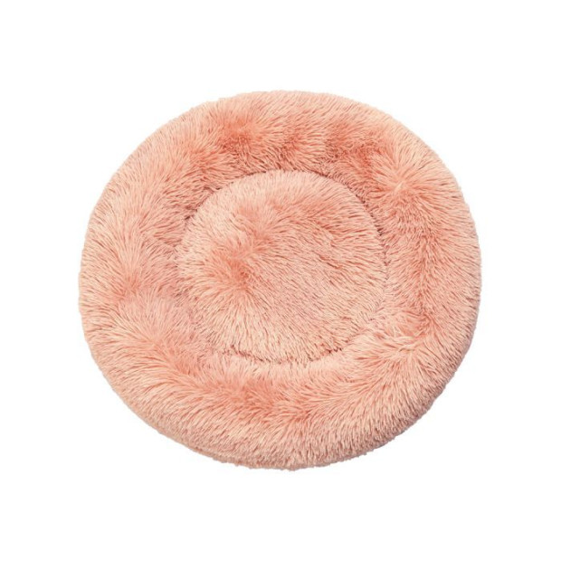 Pet Bed Cat Dog Donut Nest Calming Kennel Cave Deep Sleeping Pink Image 2