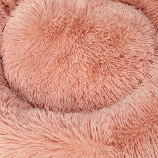Pet Bed Cat Dog Donut Nest Calming Kennel Cave Deep Sleeping Pink XL Image 5