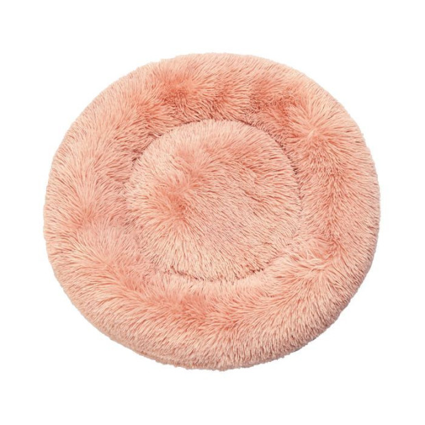 Pet Bed Cat Dog Donut Nest Calming Kennel Cave Deep Sleeping Pink XXL Image 2