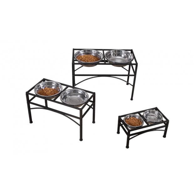 Dual Elevated Raised Pet Feeder Bowl Stainless - Small Image 6