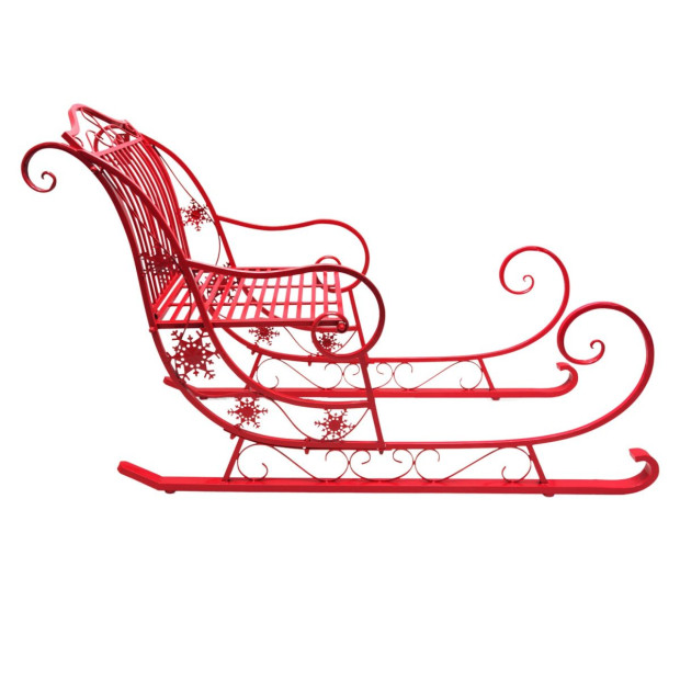 Christmas Sleigh with Red Finish- Metal 150cm Image 3