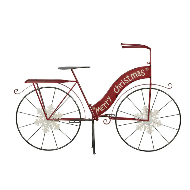 137cm Red Metal Christmas Display Bike