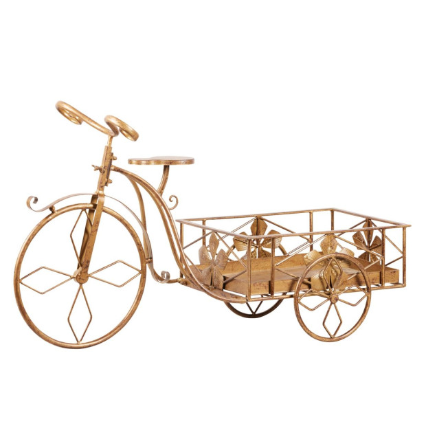 Antique Gold Bicycle Display Metal Christmas Decor Image 2