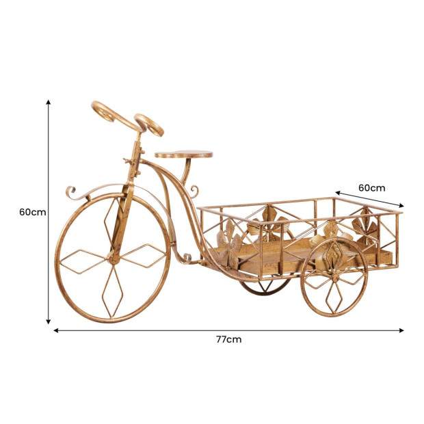Antique Gold Bicycle Display Metal Christmas Decor Image 4
